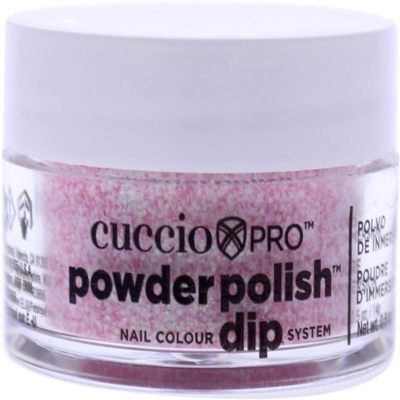 Pro Powder Polish Nail Colour Dip System - Soft Pink Glitter by Cuccio Colour for Women - 0.5 oz Nail Powder