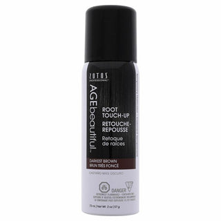 Root Touch Up Temporary Haircolor Spray - Darkest Brown by AGEbeautiful for Unisex - 2 oz Hair Color