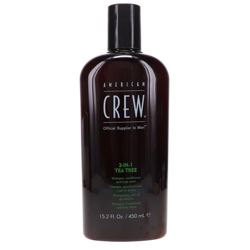3-In-1 Tea Tree Shampoo and Conditioner and Body Wash by American Crew for Men - 15.2 oz Shampoo and Conditioner and Body Wash