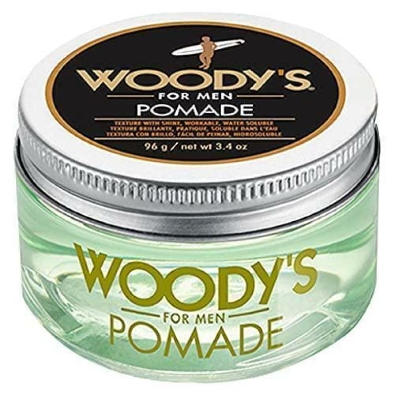Woody's Pomade for Men, Hair Styling Cream, Adds Texture and with Healthy Shine Finish, Medium Hold, Water-Soluble and Easy to Apply, Non-Sticky, Non-Flaking and Safe for all Hair Types, 3.4 oz. 1-Pack