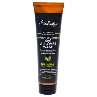 Bay Laurel And Shea Butter Bourbon Commodore 4-In-1 All-Over-Wash By Shea Moisture For Unisex - 10.3 Oz Body Wash