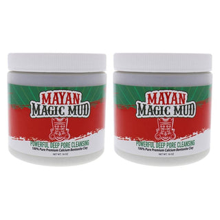 Powerful Deep Pore Cleansing Clay - Pack of 2 by Mayan Magic Mud for Unisex - 16 oz Cleanser
