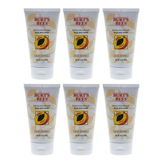 Peach and Willow Bark Deep Pore Scrub by Burts Bees for Women - 4 oz Scrub - Pack of 6