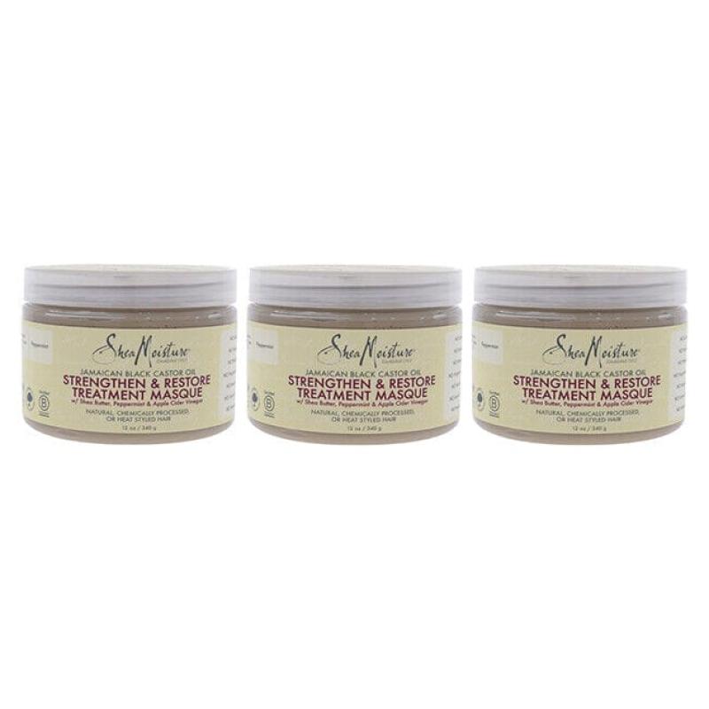 Jamaican Black Castor Oil Strengthen and Restore Treatment Masque by Shea Moisture for Unisex - 12 oz Masque - Pack of 3