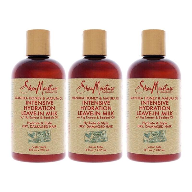 Manuka Honey and Mafura Oil Intensive Hydration Leave-In Milk by Shea Moisture for Unisex - 8 oz Cream - Pack of 3