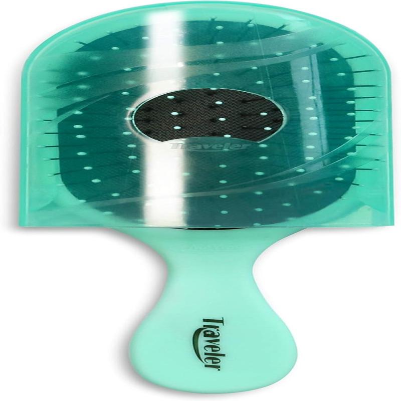 Dual Patented Traveler Detangling Brush - Soft Green by NuWay 4Hair for Unisex - 1 Pc Hair Brush
