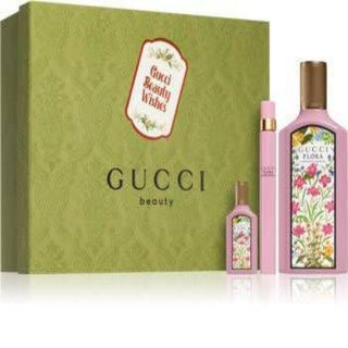 GUCCI FLORA GORGEOUS GARDENIA 3 PCS SET FOR WOMEN: 3.3 EAU DE PARFUM SPRAY + 0.16 EAU DE PARFUM + 0.33 EAU DE PARFUM SPRAY