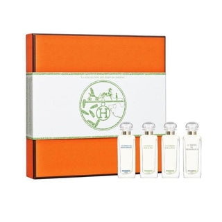 HERMES 4 PCS JARDINS DISCOVERY SET: SUR LA LAGUNE 0.25 EAU DE TOILETTE + MONSIEUR LI 0.25 EAU DE TOILETTE + SUR LE NIL 0.25 EAU DE TOILETTE + MEDITERRANEE 0.25 EAU DE TOILETTE (HARD BOX)