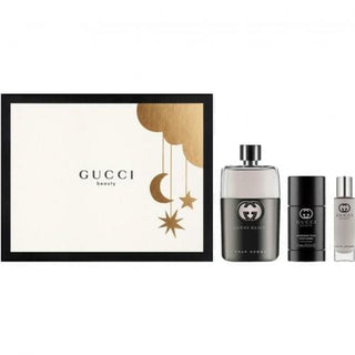 Gucci Guilty Pour Homme 3 Pcs Set: 3 Oz Edt Sp + 0.5 Edt Sp + 2.4 Deodorant Stick