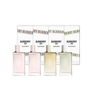 Burberry Her 4 Pcs Mini Set: 2 X Her 0.16 Eau De Parfum + Her 0.16 Eau De Toilette + Her London Dream 0.16 Eau De Parfum
