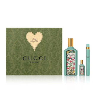 Gucci Flora Gorgeous Magnolia 3 Pcs Set For Women: 3.3 Eau De Parfum Spray + 0.16 Eau De Parfum + 0.33 Eau De Parfum Spray