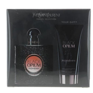 Ysl Black Opium 2 Pcs Set: 1.6 Eau De Parfum Spray + 1.6 Shimmering Body Lotion