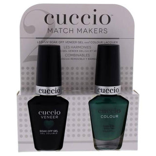 Match Makers Set - Jakarta Jade by Cuccio Colour for Women - 2 Pc 0.44oz Veneer Soak Of Gel Nail Polish, 0.43oz Colour Nail Polish