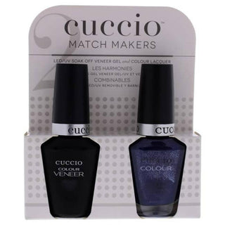Match Makers Set - Purple Rain In Spain by Cuccio Colour for Women - 2 Pc 0.44oz Veneer Soak Of Gel Nail Polish, 0.43oz Colour Nail Polish