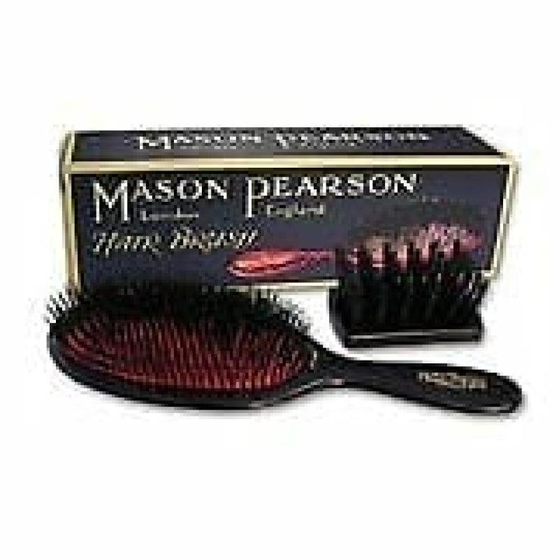 Extra Large Pure Bristle Brush - B1 Dark Ruby by Mason Pearson for Unisex - 2 Pc Hair Brush and Cleaning Brush