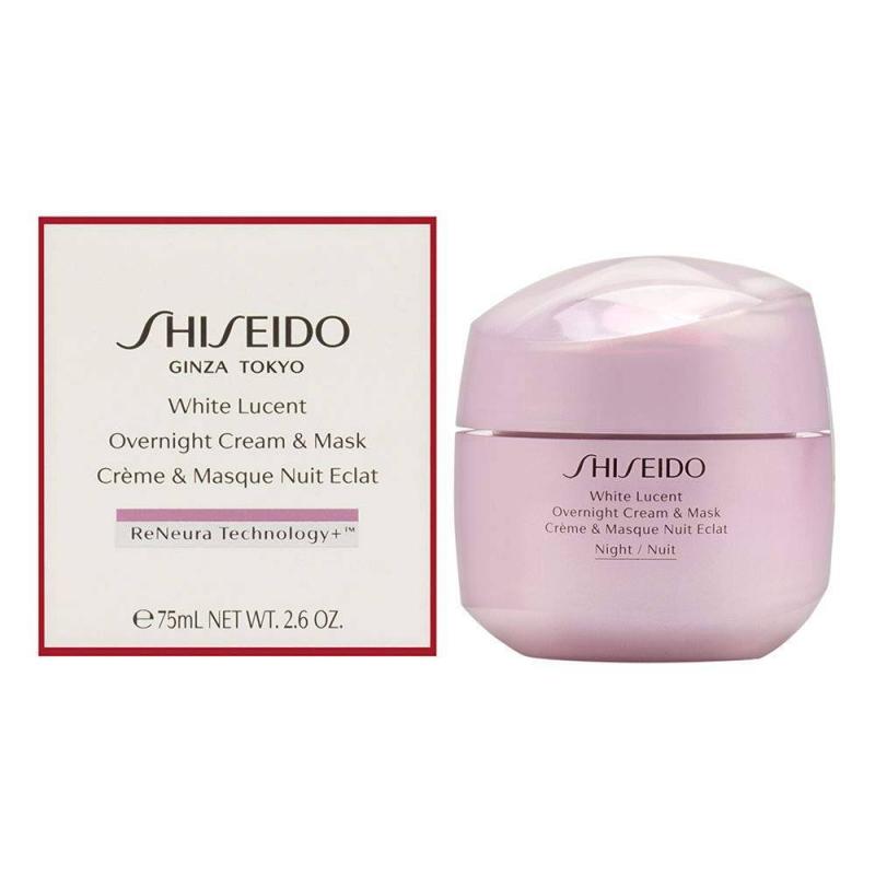 White Lucent Overnight Cream and Mask by Shiseido for Women - 2.6 oz Cream