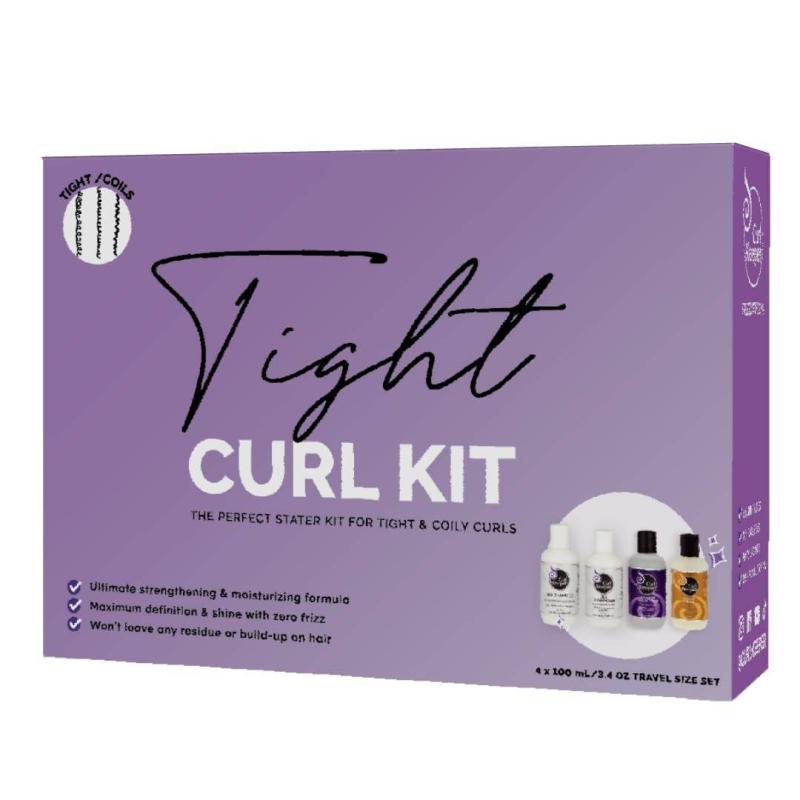 Tight Curl Kit by Curl Keeper for Unisex - 4 Pc Set 3.4oz Silk Shampoo Rich Moisturizing Cleanser, 3.4oz Leave-In Conditioner Softens Rough Dry Hair, 3.4oz Styling Cream Tames Textured Hair, 3.4oz Original Liquid Styler Frizz-Free Curls