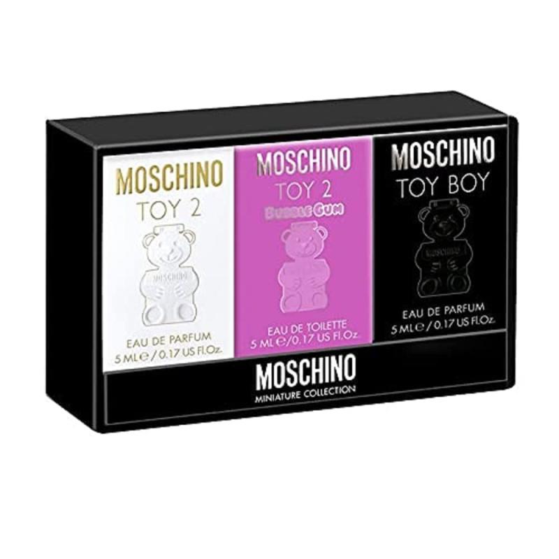 MOSCHINO 3 PCS TOY MINI SET: TOY BOY 5 ML EAU DE PARFUM + TOY 2 BUBBLE GUM 5 ML EAU DE TOILETTE + TOY 2 5 ML EAU DE PARFUM