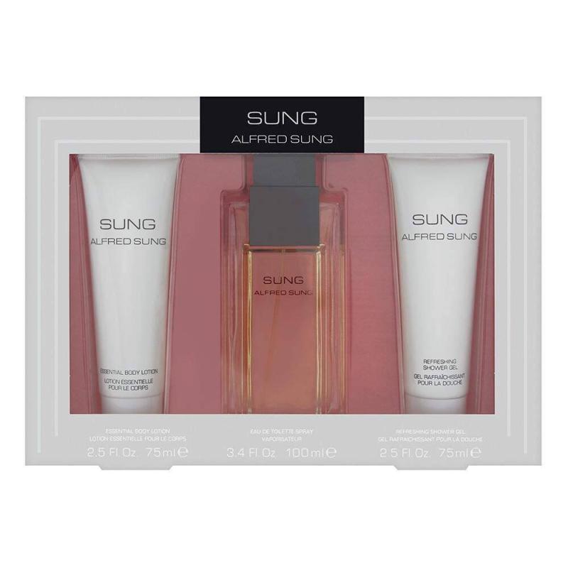 Sung by Alfred Sung for Women - 3 Pc Gift Set 3.4oz EDT Spray, 2.5oz Essential Body Lotion, 2.5oz Refreshing Shower Gel