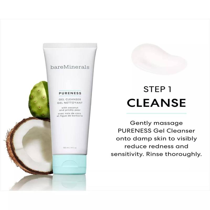 Pureness Gel Cleanser Coconut And Prickly Pear by bareMinerals for Unisex - 4 oz Cleanser