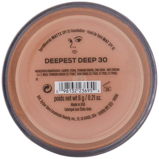 Matte Foundation SPF 15 - 30 Deepest Deep by bareMinerals for Women - 0.21 oz Foundation