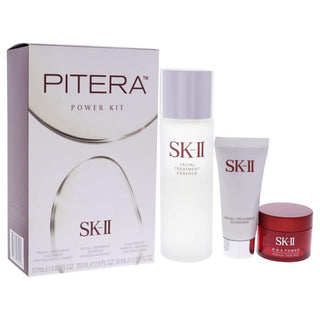 Pitera Power Kit by SK-II for Unisex - 3 Pc 2.5 oz Facial Treatment Essence, 0.57 oz Facial Treatment Cleanser, 0.50 oz RNA Cream