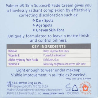 Skin Success Anti-Dark Spot Fade Cream - Oily Skin by Palmers for Unisex - 2.7 oz Cream