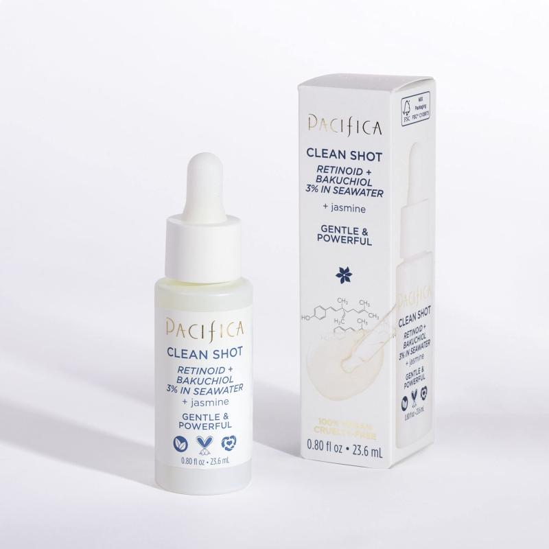 Clean Shot Retinoid and Bakuchiol 3 Percent In Seawater by Pacifica for Unisex - 0.8 oz Serum