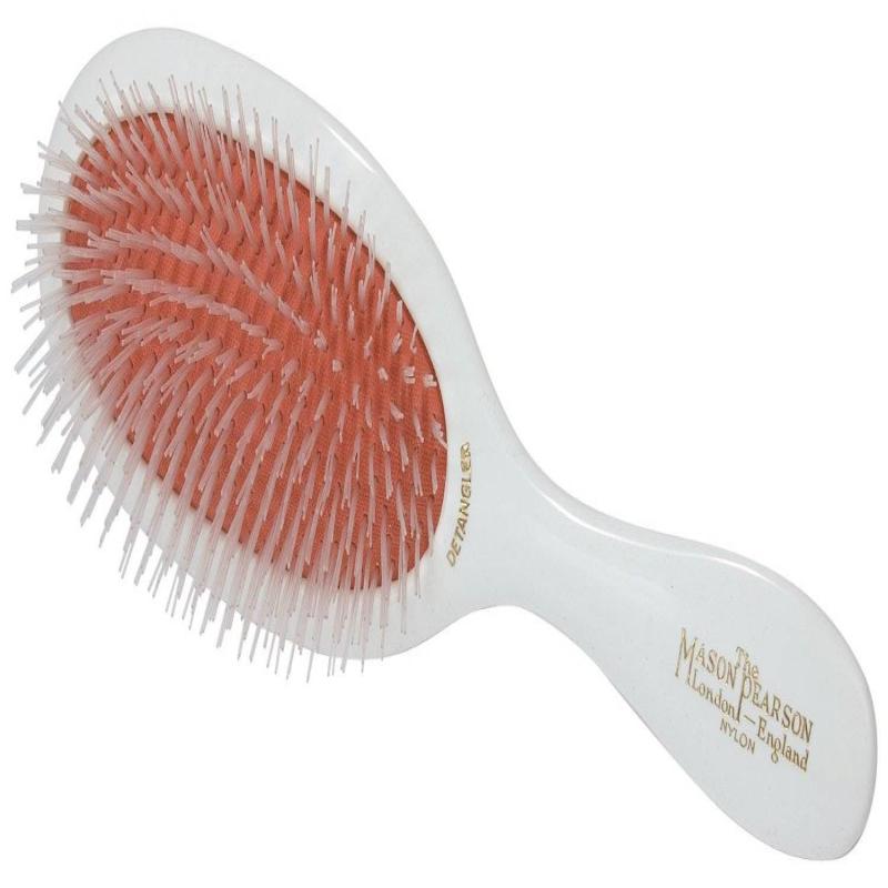 Handy Nylon Brush - N3 Dark Ruby by Mason Pearson for Unisex - 2 Pc Hair Brush and Cleaning Brush