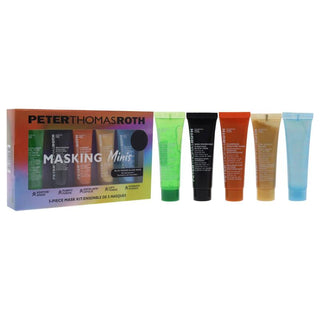 Mask-Erade Kit by Peter Thomas Roth for Unisex - 5 Pc Kit 0.47oz Cucumber Gel Mask Extreme Detoxify, 0.47oz Pumpkin Enzyme Mask, 0.47oz Irish Moor Mud Purifying Black Mask, 0.47oz 24K Gold Mask, 0.47oz Rose Stem Cell Bio-Repair Gel Mask