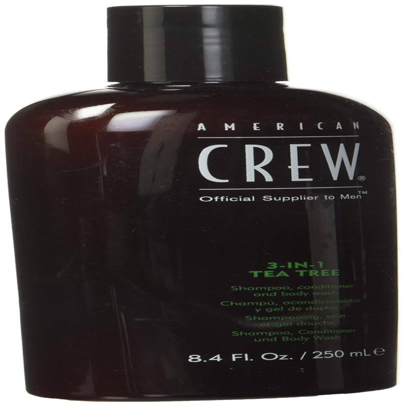 Shampoo, Conditioner &amp; Body Wash for Men by American Crew, 3-in-1, Tea Tree Scent, 8.4 Fl Oz