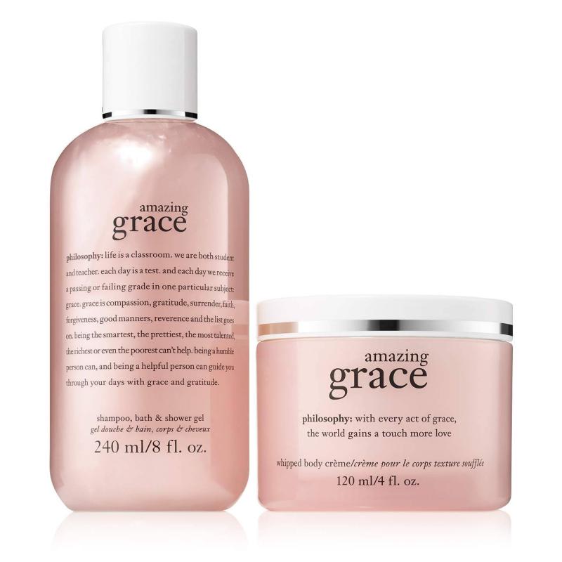 Youre Amazing by Philosophy for Women - 2 Pc Set 8oz Shampoo, Bath and Shower Gel Amazing Grace, 4oz Whipped Body Creme Amazing Grace
