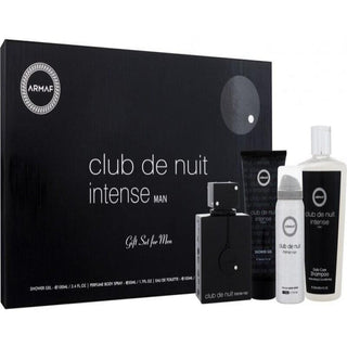 Armaf Club De Nuit Intense 4 Pcs Set For Men: 3.6 Eau De Toilette Spray + 3.4 Shower Gel + 1.7 Perfume Body Spray + 8.4 Shampoo