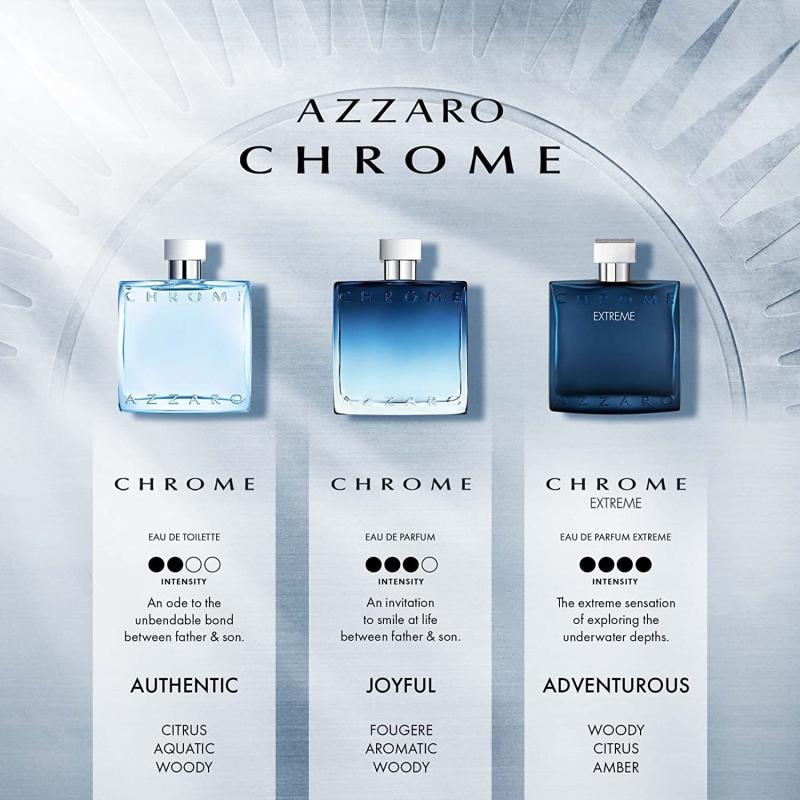 Azzaro Chrome Eau de Parfum - Mens Cologne - Fougere, Aromatic &amp; Woody Fragrance, 3.4 Fl Oz