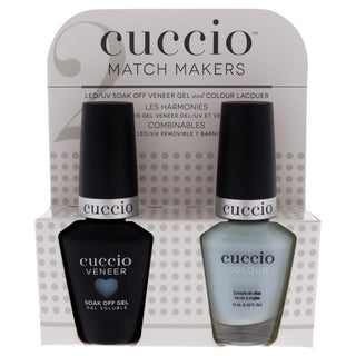 Match Makers Set - Meet Me in Mykonos by Cuccio Colour for Women - 2 Pc 0.44oz Veneer Soak Of Gel Nail Polish, 0.43oz Colour Nail Polish