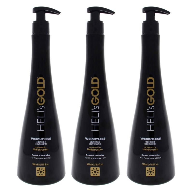 Weightless Conditioner by Helis Gold for Unisex - 16.9 oz Conditioner - Pack of 3