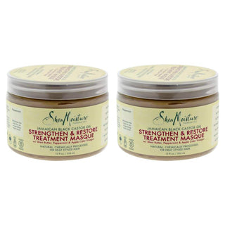 Jamaican Black Castor Oil Strengthen-Grow &amp; Restore Treatment Masque - Pack of 2 by Shea Moisture for Unisex - 12 oz Masque