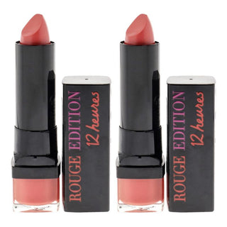 Rouge Edition 12 Hours - 28 Pamplemousse Pour Ptite Frimousse by Bourjois for Women - 0.12 oz Lipstick - Pack of 2