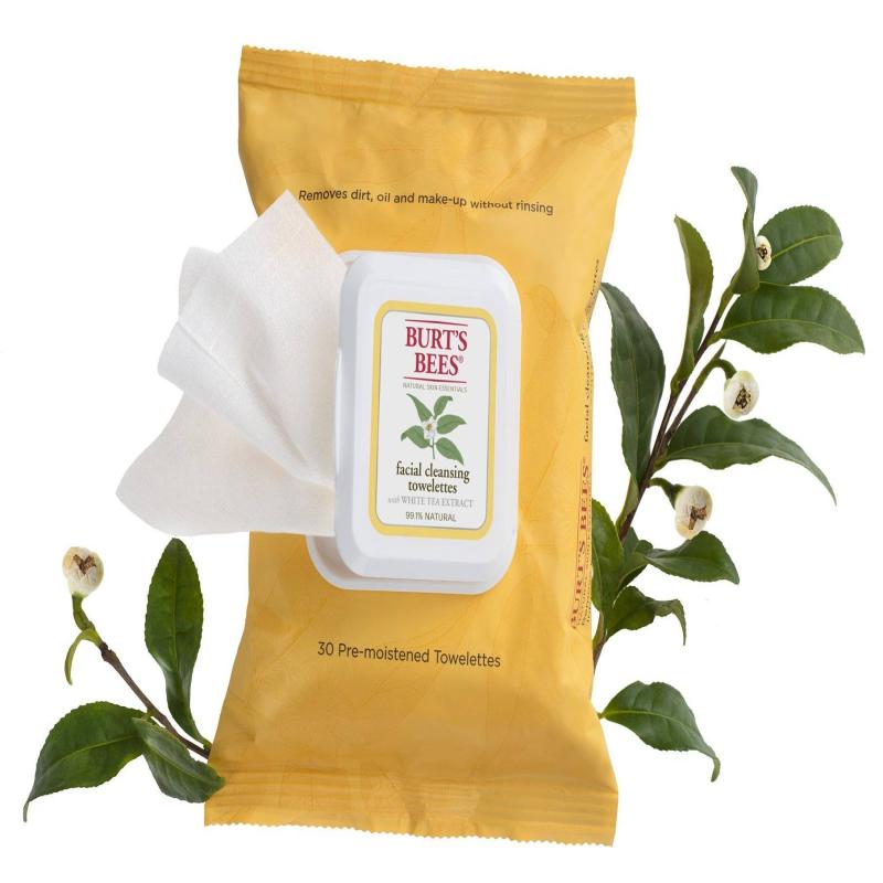 Facial Cleansing Towelettes - White Tea Extract by Burts Bees for Unisex - 30 Count Towelettes