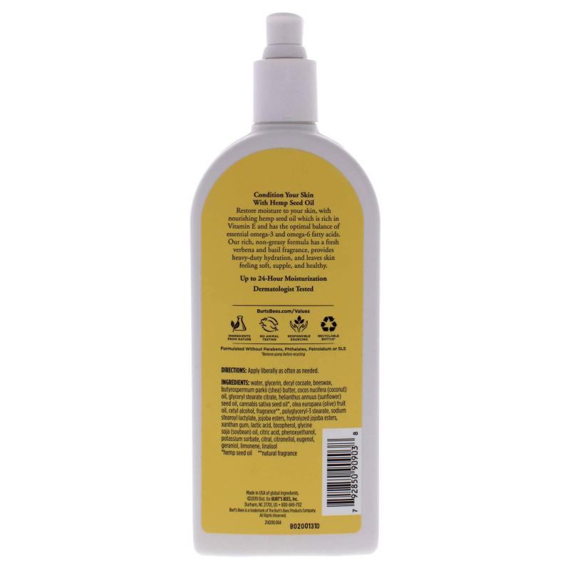 Hemp Body Lotion by Burts Bees for Unisex - 12 oz Body Lotion