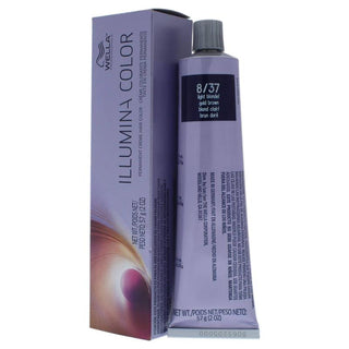 Illumina Color Permanent Creme Hair Color - 8 37 Light Blonde-Gold Brown by Wella for Unisex - 2 oz Hair Color