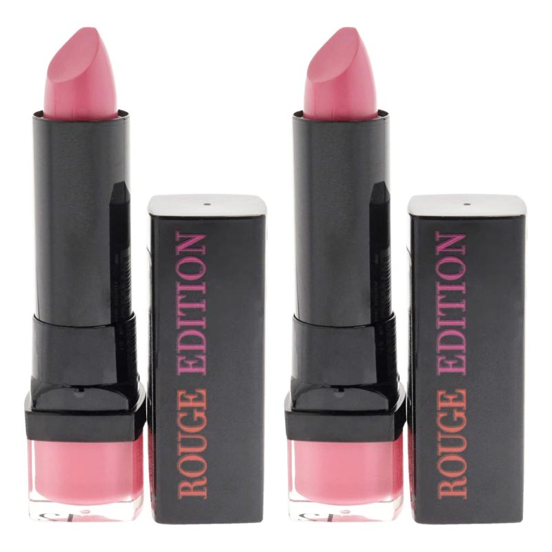 Rouge Edition - 12 Rose Neon by Bourjois for Women - 0.12 oz Lipstick - Pack of 2
