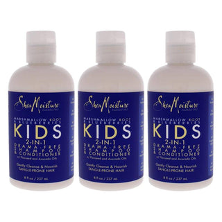 Marshmallow Root and Blueberries Kids 2-In-1 Shampoo and Conditioner by Shea Moisture for Kids - 8 oz Shampoo and Conditioner - Pack of 3