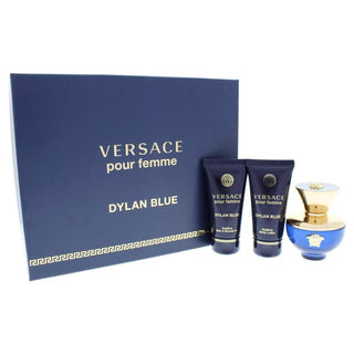 Dylan Blue by Versace for Women - 3 Pc Gift Set 1.7oz EDP Spray, 1.7oz Sublime Bath and Shower Gel, 1.7oz Sublime Body Lotion