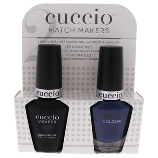 Match Makers Set - Wild Knights by Cuccio Colour for Women - 2 Pc 0.44oz Veneer Soak Of Gel Nail Polish, 0.43oz Colour Nail Polish