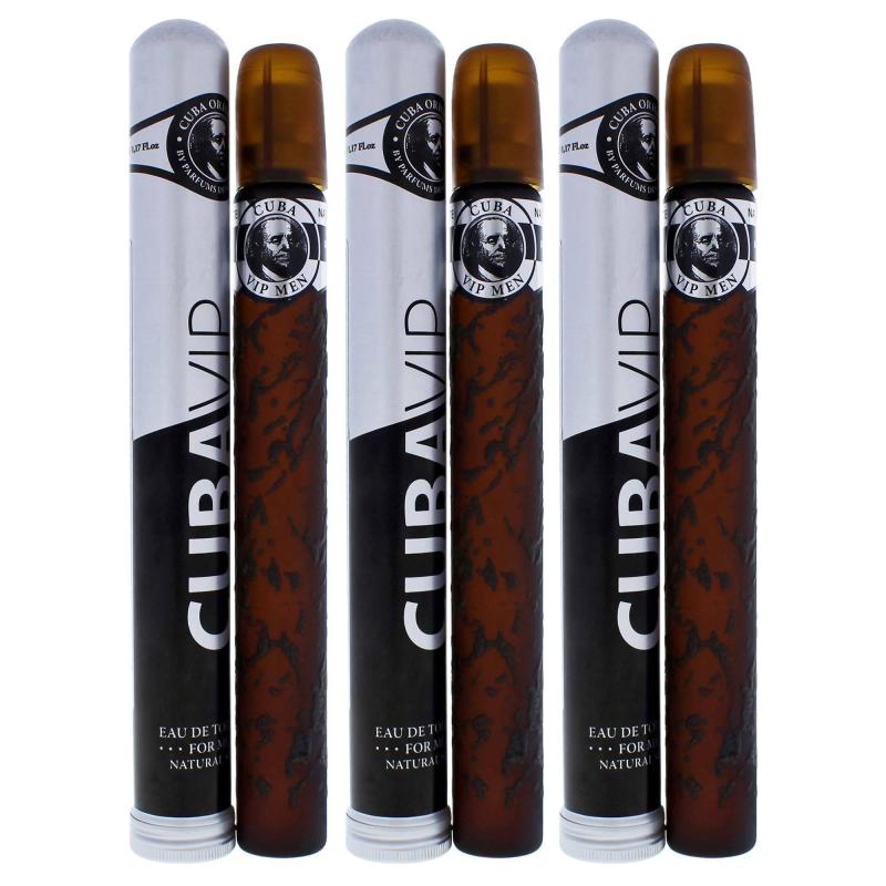 VIP by Cuba for Men - 1.17 oz EDT Spray - Pack of 3