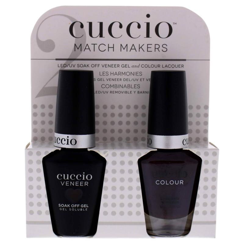 Match Makers Set - Be Current by Cuccio Colour for Women - 2 Pc 0.44oz Veneer Soak Of Gel Nail Polish, 0.43oz Colour Nail Polish