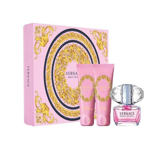 VERSACE BRIGHT CRYSTAL 3 PCS SET: 1.7 EAU DE TOILETTE SPRAY + 1.7 BODY LOTION + 1.7 SHOWER GEL (HARD)