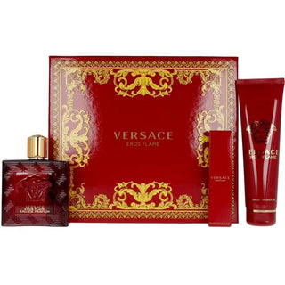 Versace Eros Eau De Parfum 3 Pcs Set For Men: 3.4 Eau De Parfum Spray+ 0.34 Eau De Parfum Travel Spray + 5 Oz Shower Gel