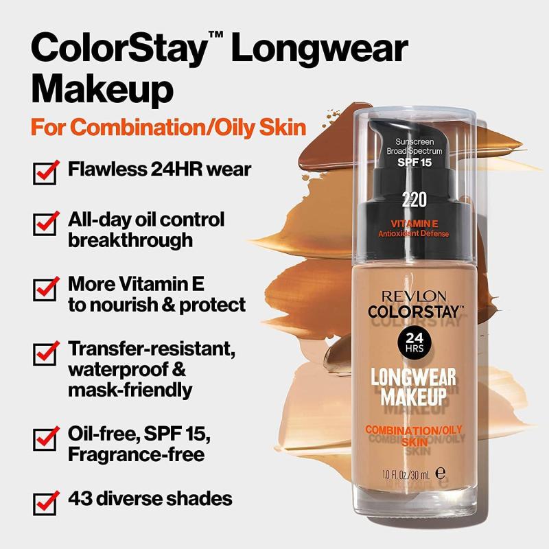 Revlon Makeup Foundation For Combination/Oily Skin SPF 15 #01 Ivory 30 ML - 309975410013